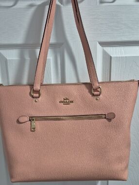 Coach Blush Leather Tote with Gold Hardware